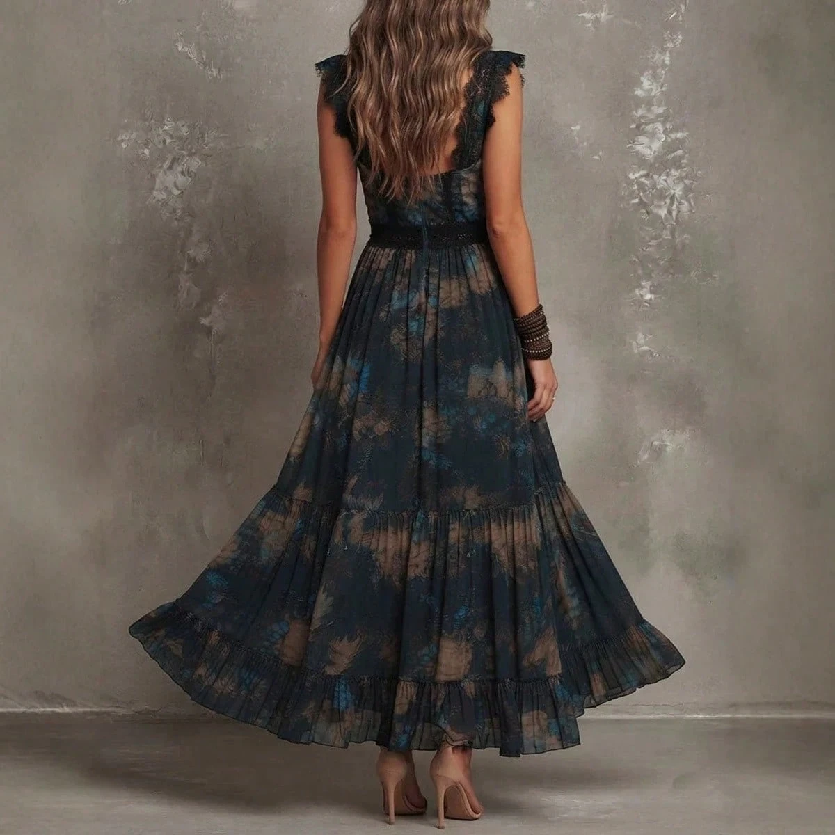 Midnight Garden Lace Maxi Dress