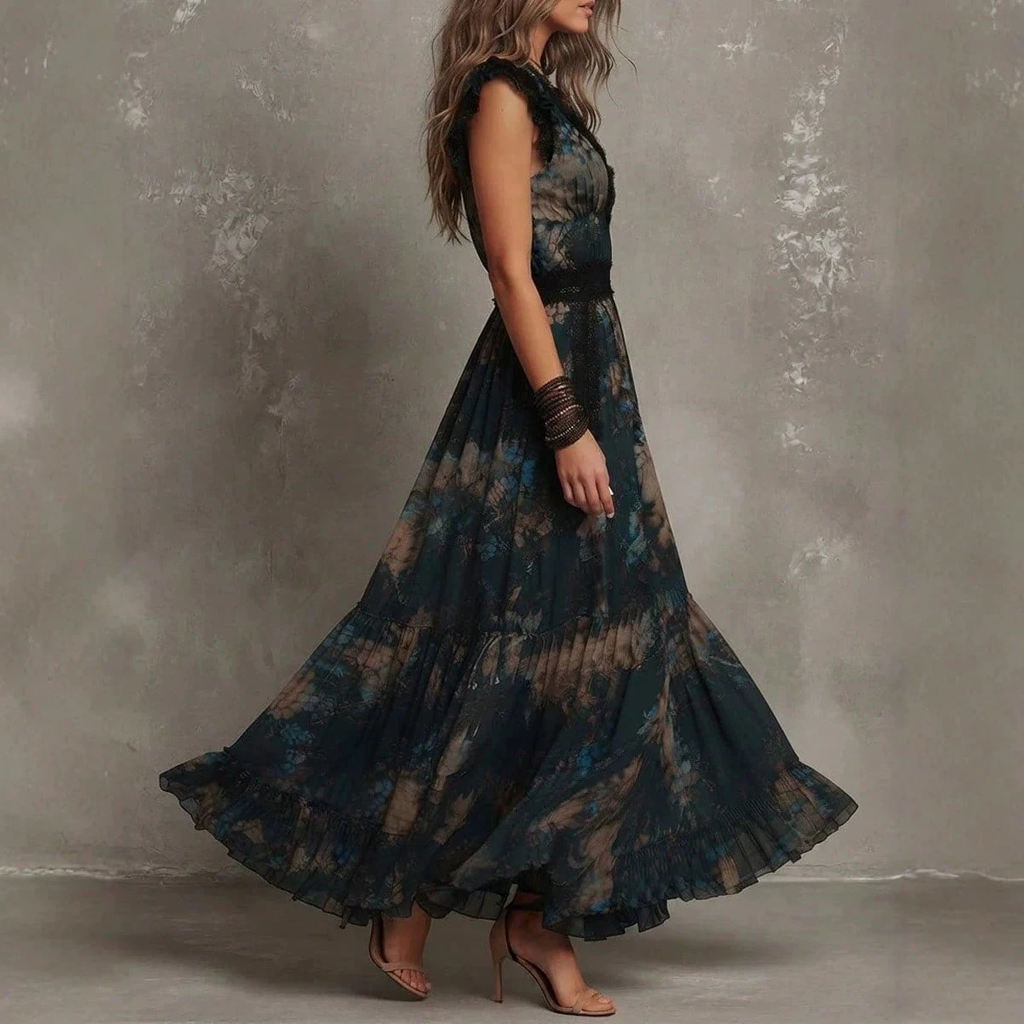 Midnight Garden Lace Maxi Dress