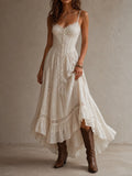 Ivory Lace Inset Corset Slip Maxi Dress