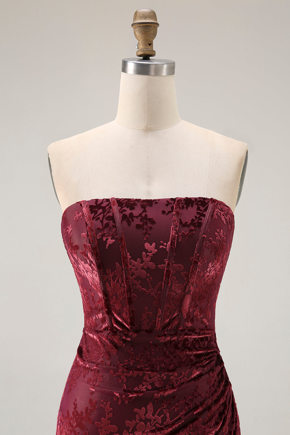 Peacock Green Velvet Mermaid Corset Long Wedding Guest Dress with Slit