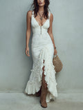 Lace Cotton Boho Maxi Dress